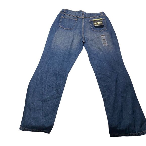 Ultimate Apparel Women Dark Wash Jeans Sz 14 NWT Flared Leg 100% Cotton Denim - Picture 8 of 14